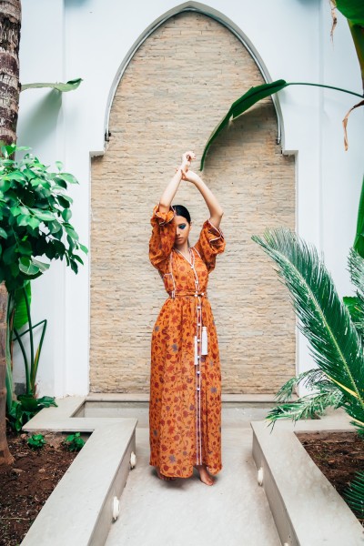 ORANGE FLOWERED  ENSEMBLE