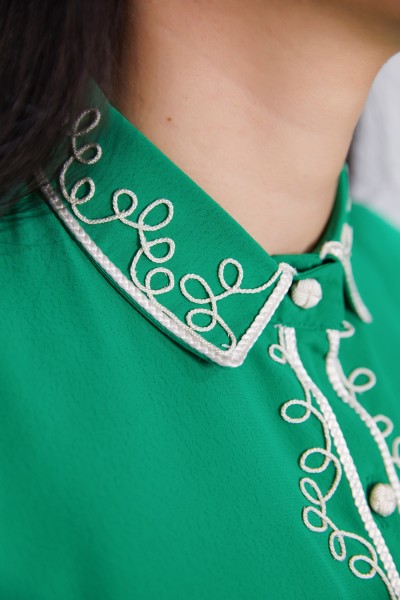 EMBROIDERED GREEN CO-SET