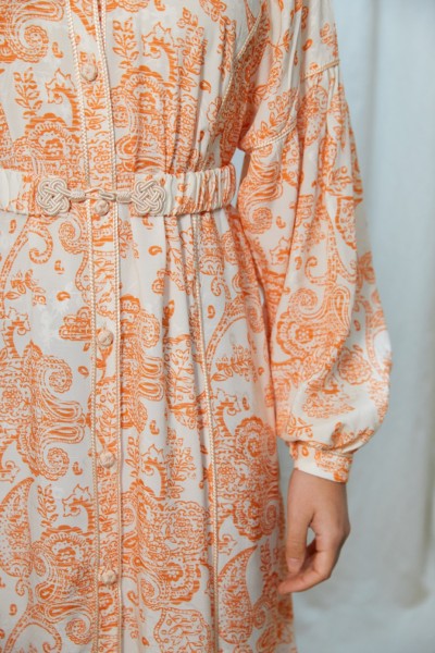 ORANGE PAISLEY VISHY DRESS